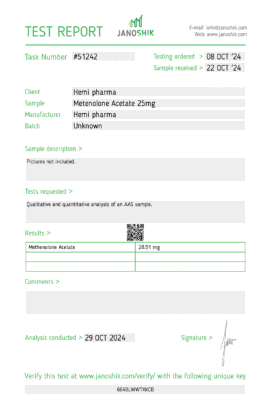 Hemi Pharma Primobolan (METENOLONE ACETATE) 25mg