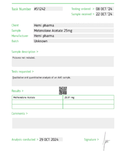 Hemi Pharma Primobolan (METENOLONE ACETATE) 25mg