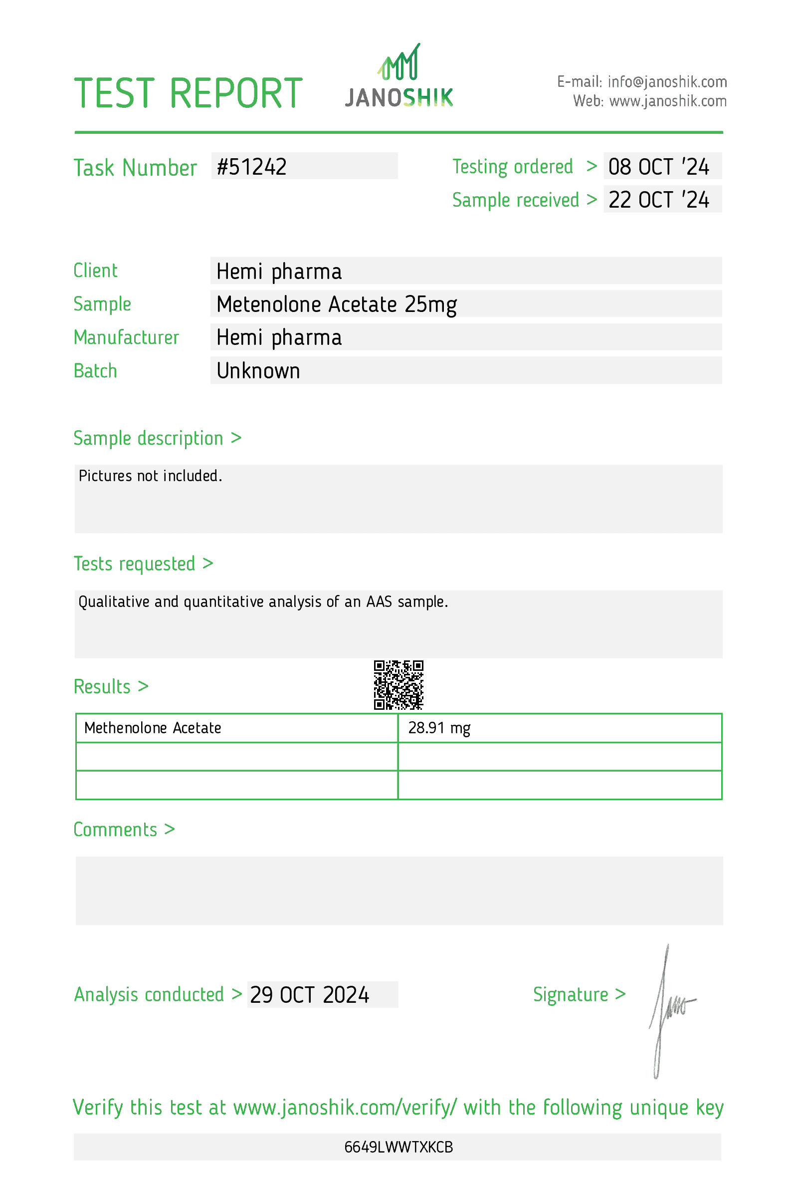 Hemi Pharma Primobolan (METENOLONE ACETATE) 25mg Hemi Pharma Primobolan (METENOLONE ACETATE) 25mg